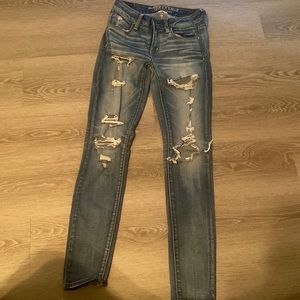 American Eagle super stretch ripped jeans